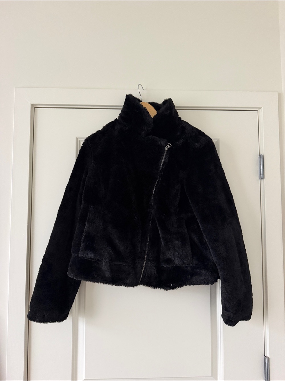 LUCKY BRAND Faux Fur Moto Zip-Up Jacket